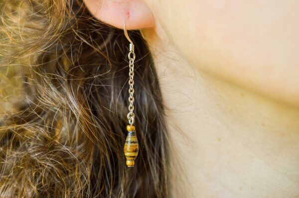 boucles d'oreilles perles jaune