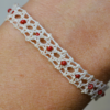 Bracelet dentelle rouge fin