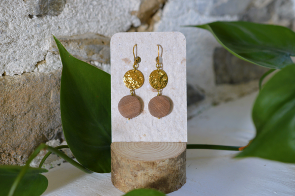 boucles d'oreilles pendantes martelées