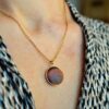 collier moyen cabochon bois