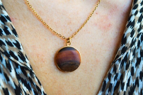 Collier moyen cabochon bois – Image 3