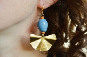 boucles d'oreilles céramique bleu