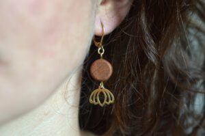 boucles d'oreilles pendantes poirier