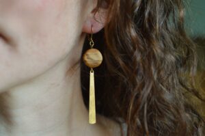 boucles d'oreilles pendantes olivier