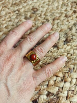 bague écailles en padouk
