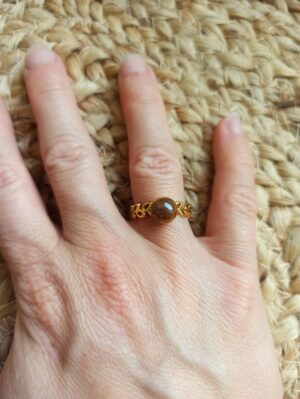 bague feuilles en noyer