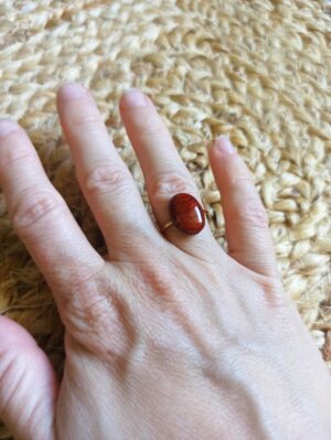 Bague ovale en padouk