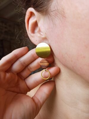 Boucles d'oreilles rondes pommier