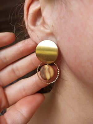 Boucles d'oreilles rondes olivier