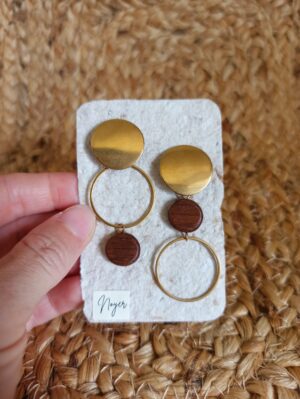 boucles d'oreilles ronds asymétriques