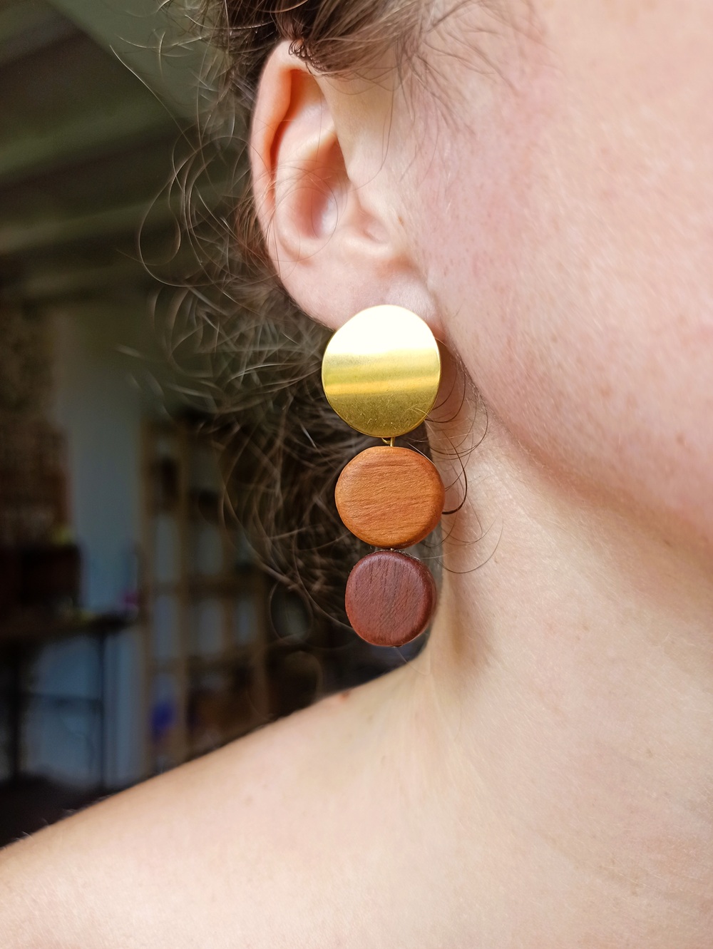 boucles d'oreilles rondes aubier